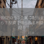 株価6250円の企業の配当金はいくら？投資で得られる利益を解説！